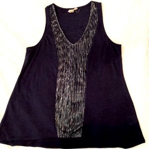 Anthropologie PORRIDGE CLOTHING Navy & silver tank